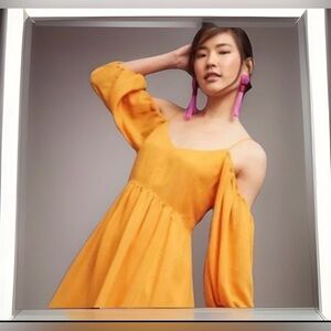 moulinette soeurs orange dress Moulinette Soeurs Women's Size 6 Mini Embroidered Jeweled Tank Dress Orange